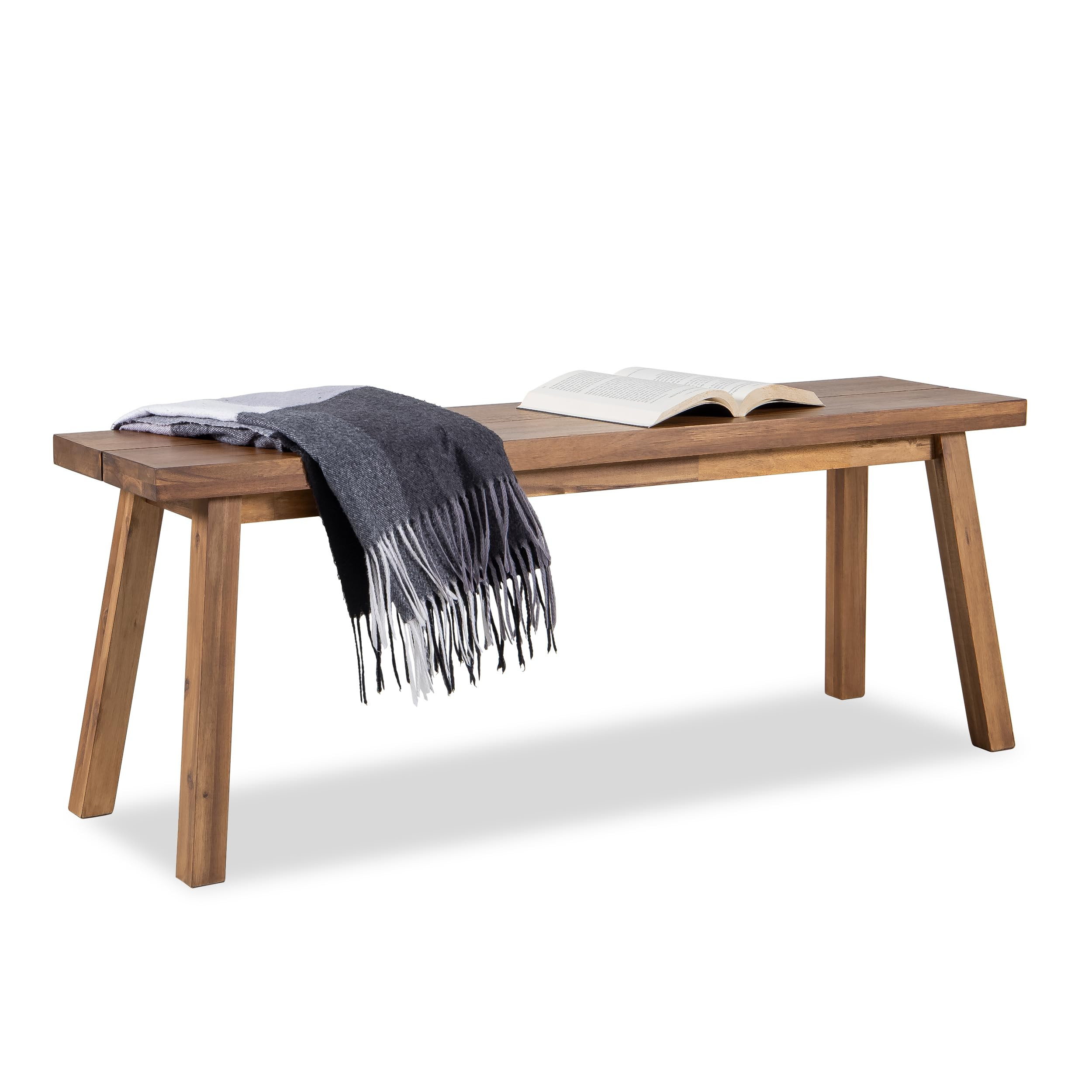 Solid Wood Bench - Minimalist Design, Acacia Wood Construction, Brown Color, Versatile for Entryw... | Amazon (US)