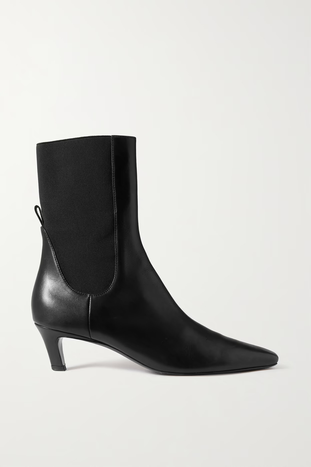 TOTEME - The Mid Heel Leather Chelsea Boots - Black | NET-A-PORTER (US)