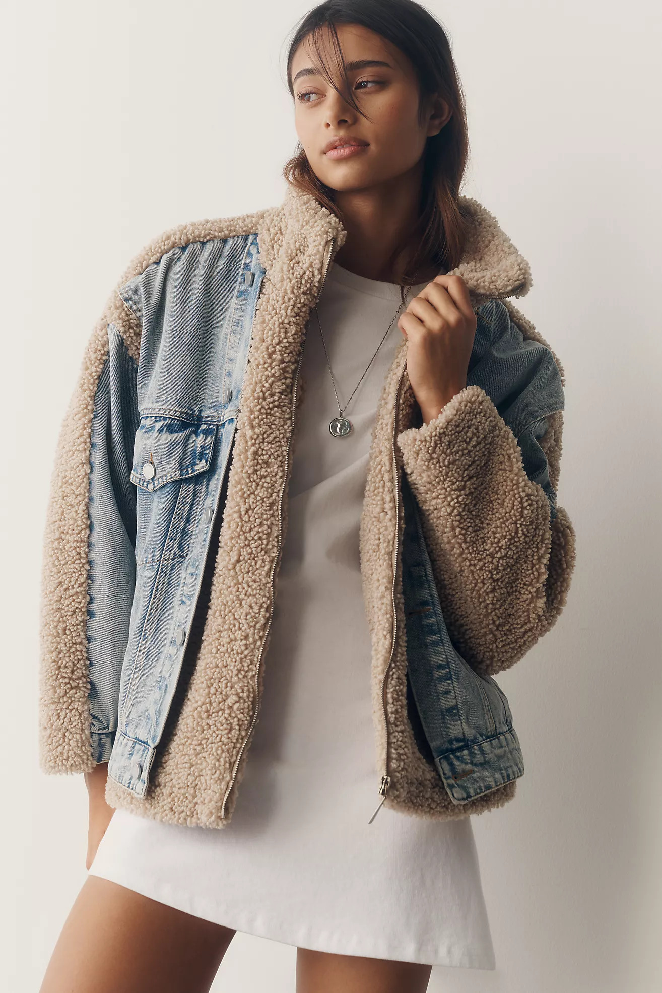BLANKNYC Fuzzy Wuzzy Denim Jacket | Anthropologie (US)