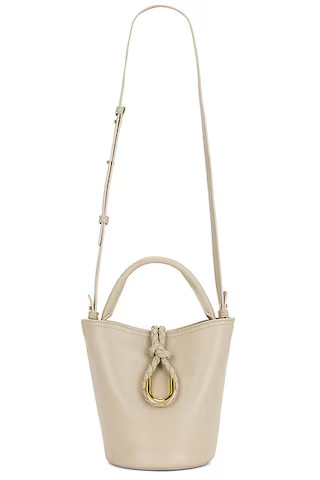 Bottega Veneta Small Liberta Bucket Bag in Ecru & Muse Brass | FWRD | FWRD 
