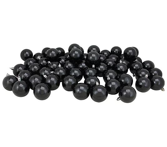 Northlight Set of 60 Black Shatterproof Shiny Ornaments 2.5" | QVC