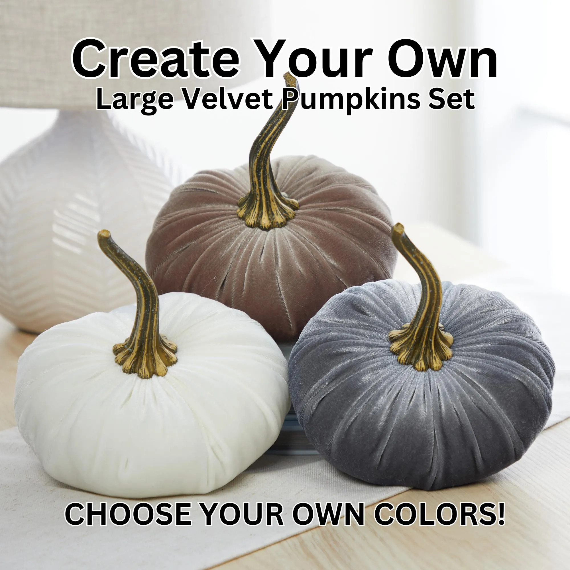 Large Velvet Pumpkins Create Your Own Set, table centerpiece, Fall decoration, Thanksgiving, modern rustic wedding decor, best selling items | Etsy (Global)