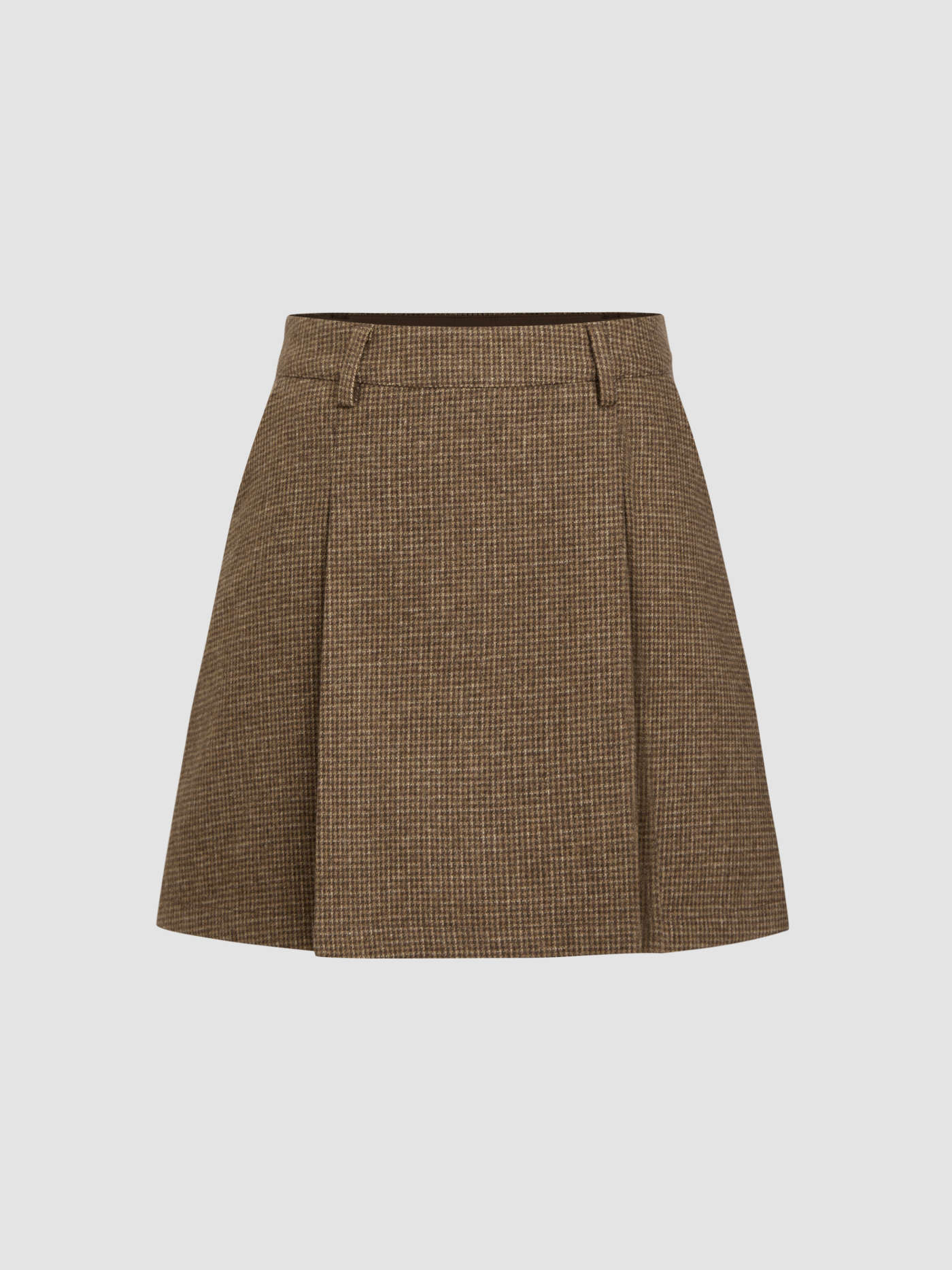 Wool-look Mid Rise Pleated Mini Skirt | Cider