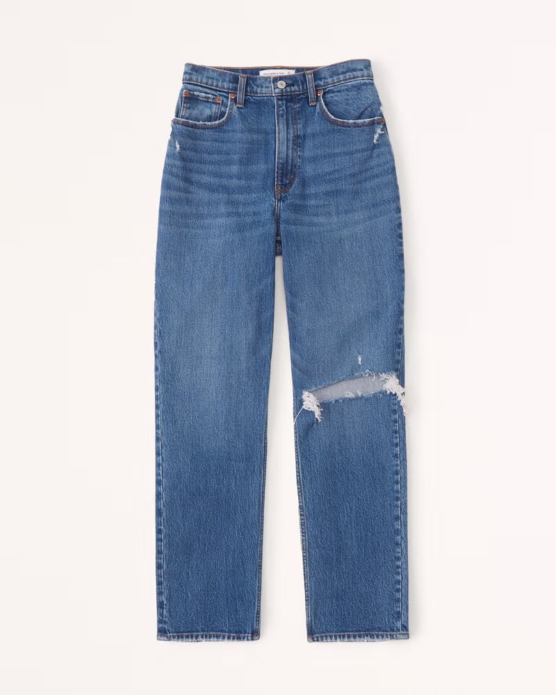 Women's Curve Love Ultra High Rise 90s Straight Jean | Women's Clearance | Abercrombie.com | Abercrombie & Fitch (US)