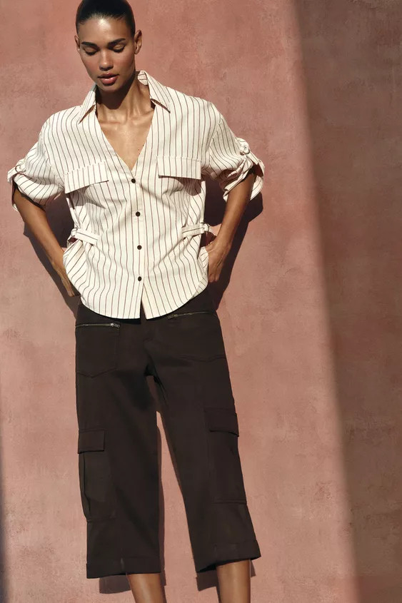 STRIPED SAFARI SHIRT | Zara US
