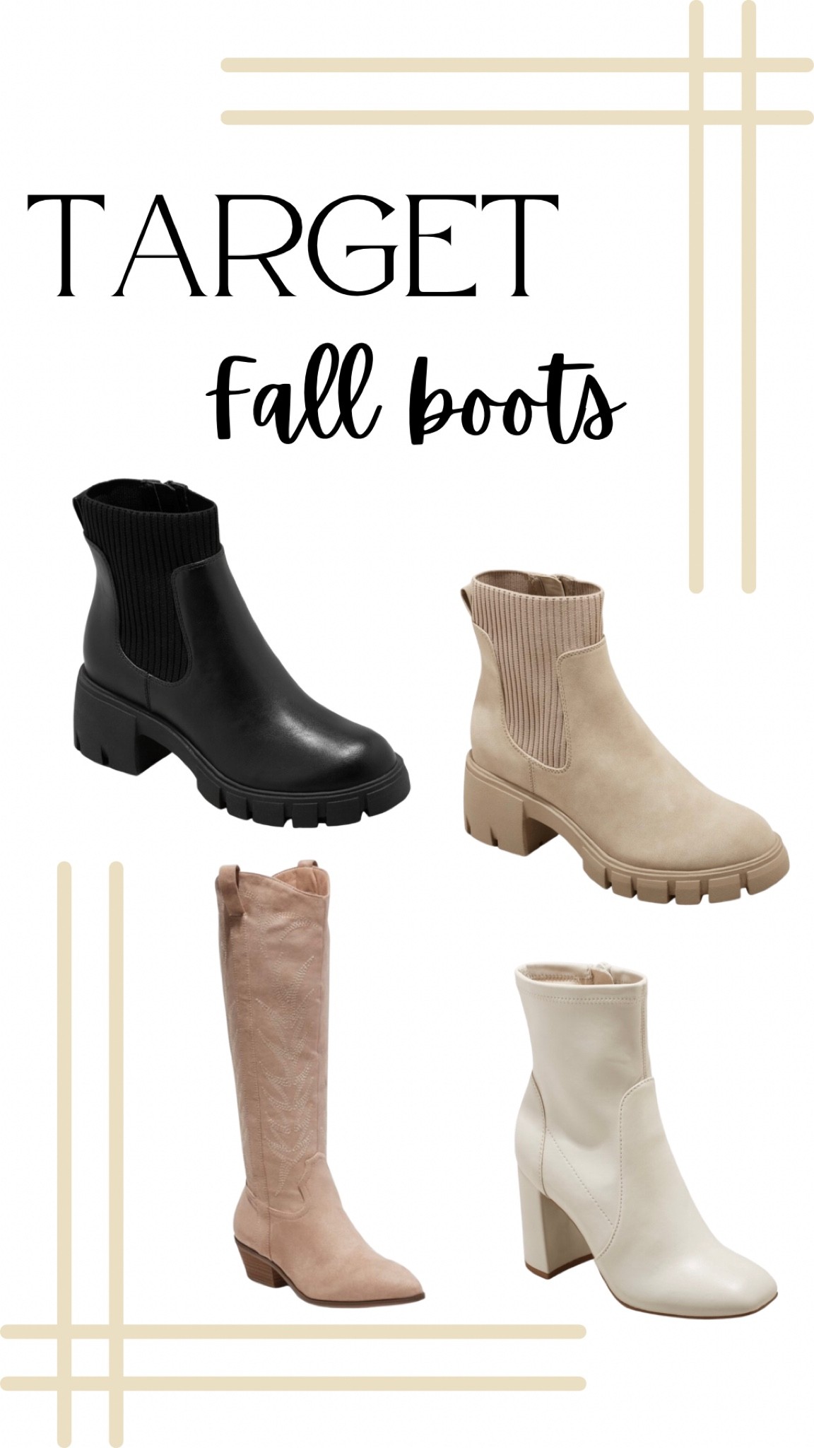 My fav target boots for fall! Just ordered the tan + black 😍 

#LTKshoecrush #LTKSeasonal #LTKunder50