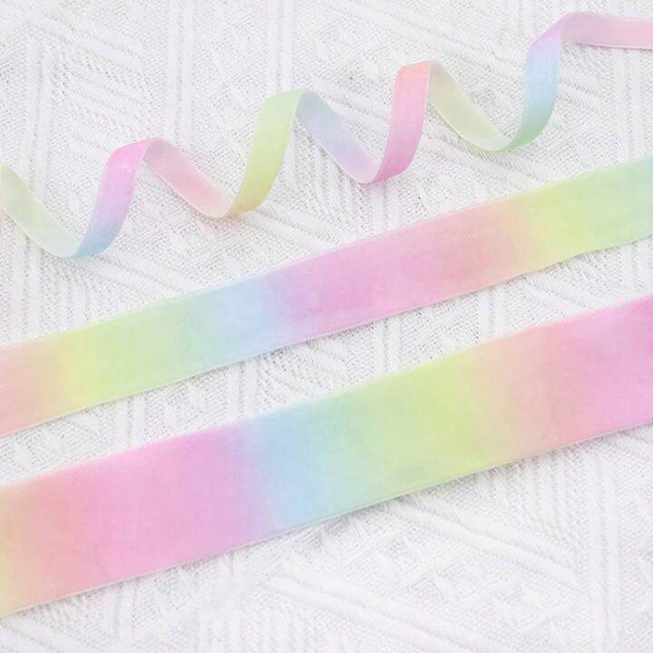 5 Yards/Lot Velvet Ribbon Rainbow Ribbon Craft Ribbon Gift Ribbon For Gift Wrapping Party Decorat... | SHEIN