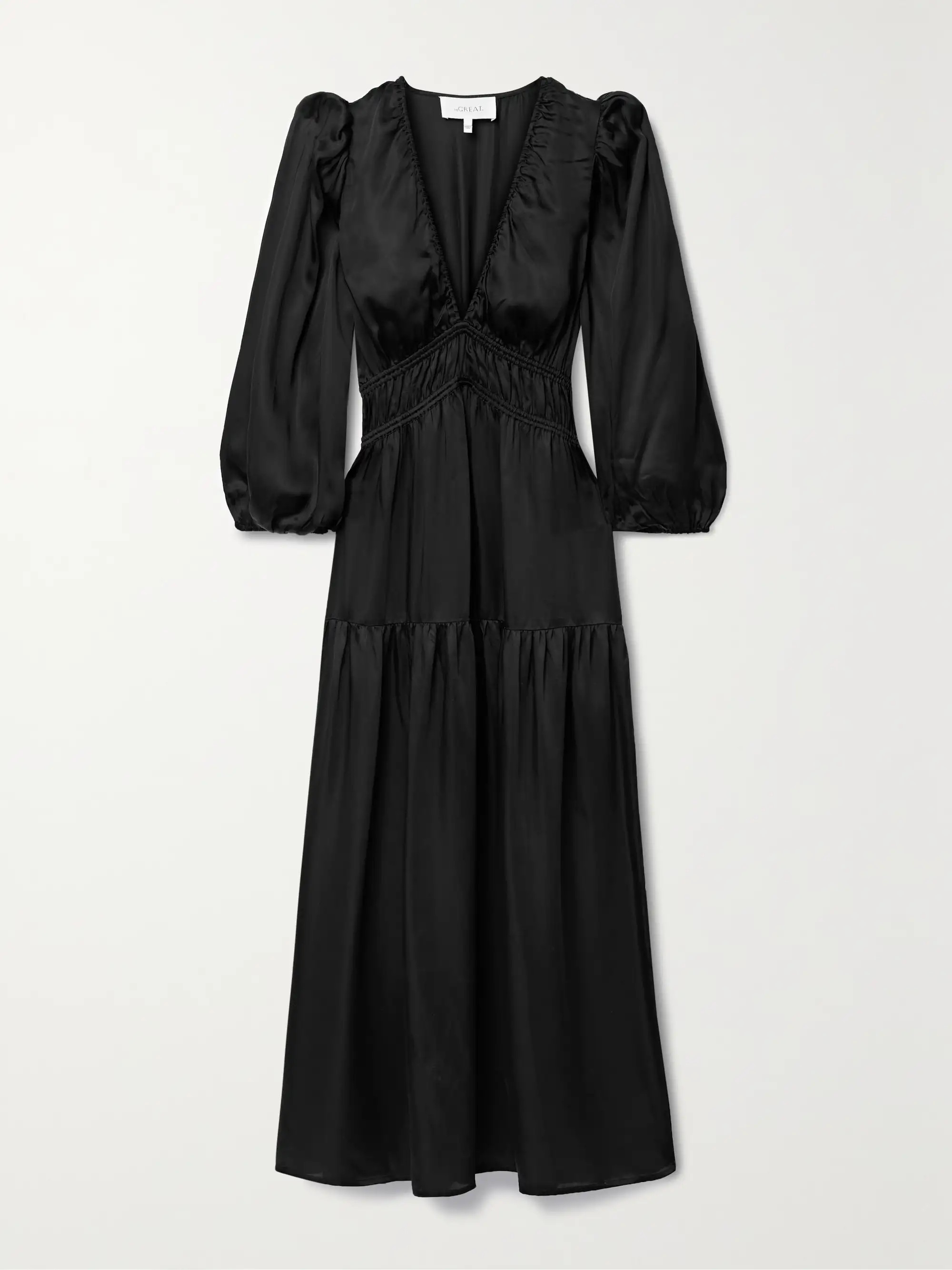 The Brook gathered charmeuse midi dress | NET-A-PORTER (US)