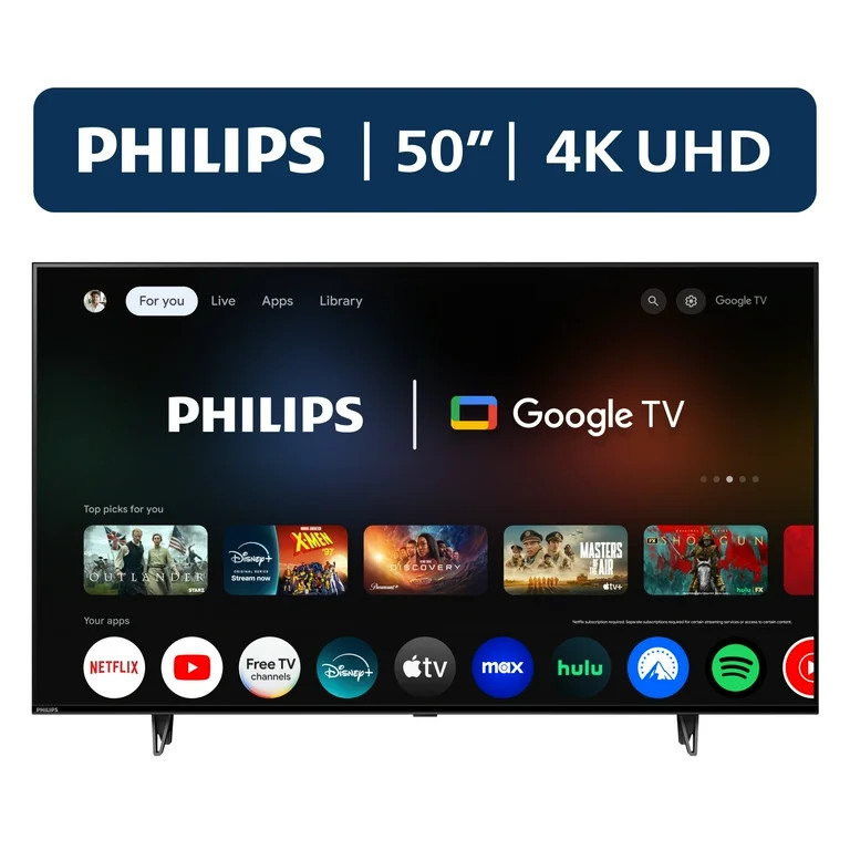 Philips 50" Class 4K Ultra HD (2160p) Google Smart LED TV (50PUL7552/F7) (New) | Walmart (US)
