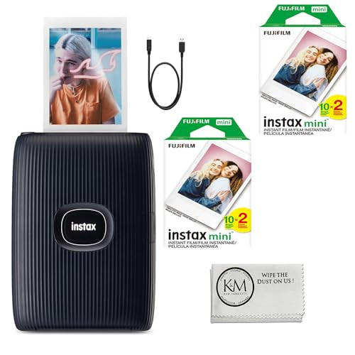 Fujifilm INSTAX Mini Link 2 Smartphone Printer | Space Blue Bundle with INSTAX Mini Instant Film | 40 Exposures + Microfiber Cleaning Cloth (4 Items) | Amazon (US)