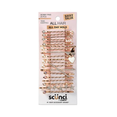 scünci Rhinestone and Pearl Embellished Metal Bobby Pins - All Hair - 20pcs | Target