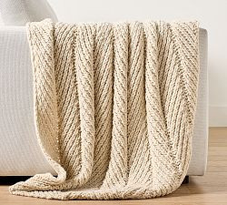 Chevron Knitted Chunky Throw | Pottery Barn (US)