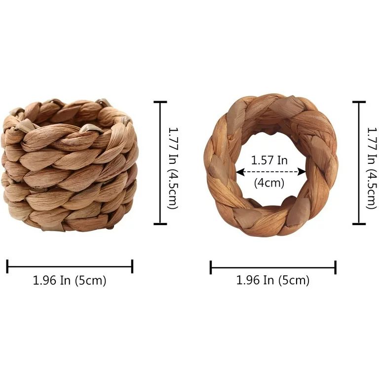 8Pcs Country Style Water Woven Napkin Ring, Hand-Woven Straw Napkin Ring, Farmhouse Natural Napki... | Walmart (US)