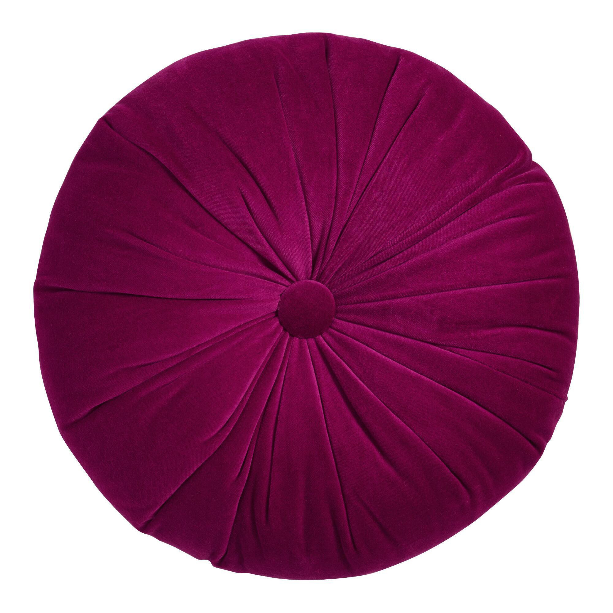Round Tufted Velvet Throw Pillow | World Market