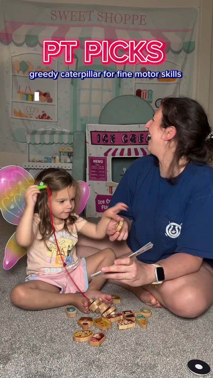 The “very hungry caterpillar”… but make it fine motor skills 👀🐛

This threading toy is such a fun way to work on:
• fine motor skills (grasp + hand strength)
• bilateral coordination (using both hands together)
• hand-eye coordination
• problem solving + sequencing
• color + shape matching

Your toddler is feeding the caterpillar fruits and veggies… but really they’re building the skills needed for dressing, feeding themselves, and eventually writing ✍🏼

It’s simple, open-ended, and keeps their little hands busy in the best way 🙌🏼

Save this for an easy play idea!

#toddlertoys #finemotorskills #screenfreeplay #toddleractivities