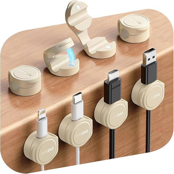 8-Pack Cord Organizer Magnetic Silicone Cable Clips[8 mm Wider Cable Accessible]Desk Cable Manage... | Amazon (US)