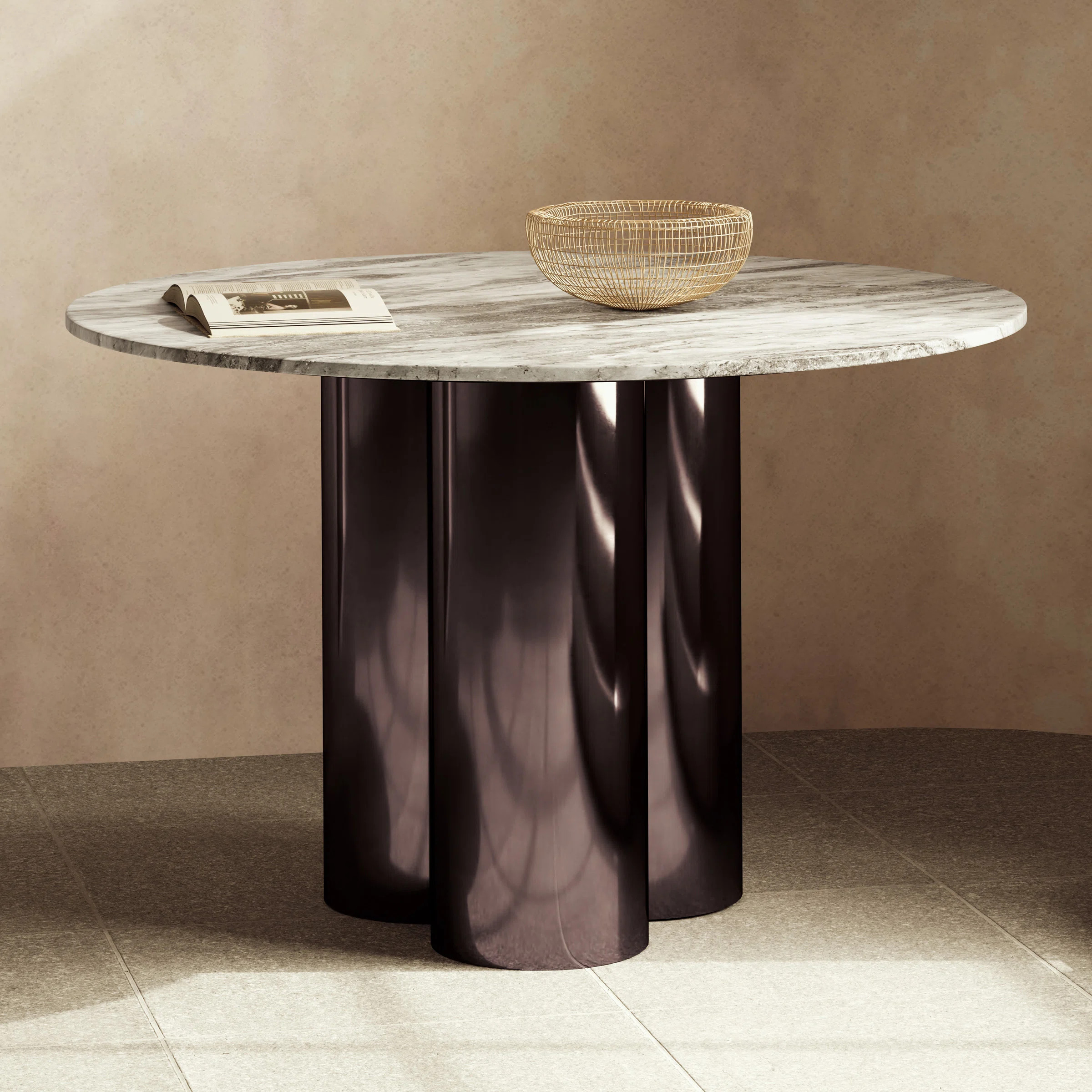 Soder - Martie 48" Dining Table - Toronto Sand Marble Finish | Wayfair North America