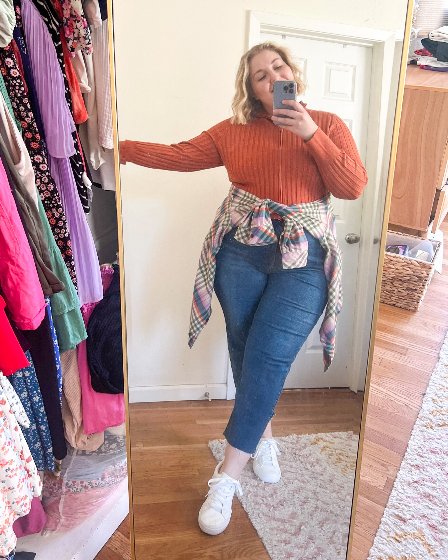 Day 5/5 of Target fall outfits! Love this cute and casual (and so comfy) look! 
Sizing deets:
Jeans - 17
Orange sweater - XXL
Flannel - XL
Sneakers - 8.5

Midsize style | fall fashion | plus size outfits 

#LTKmidsize #LTKsalealert #LTKplussize