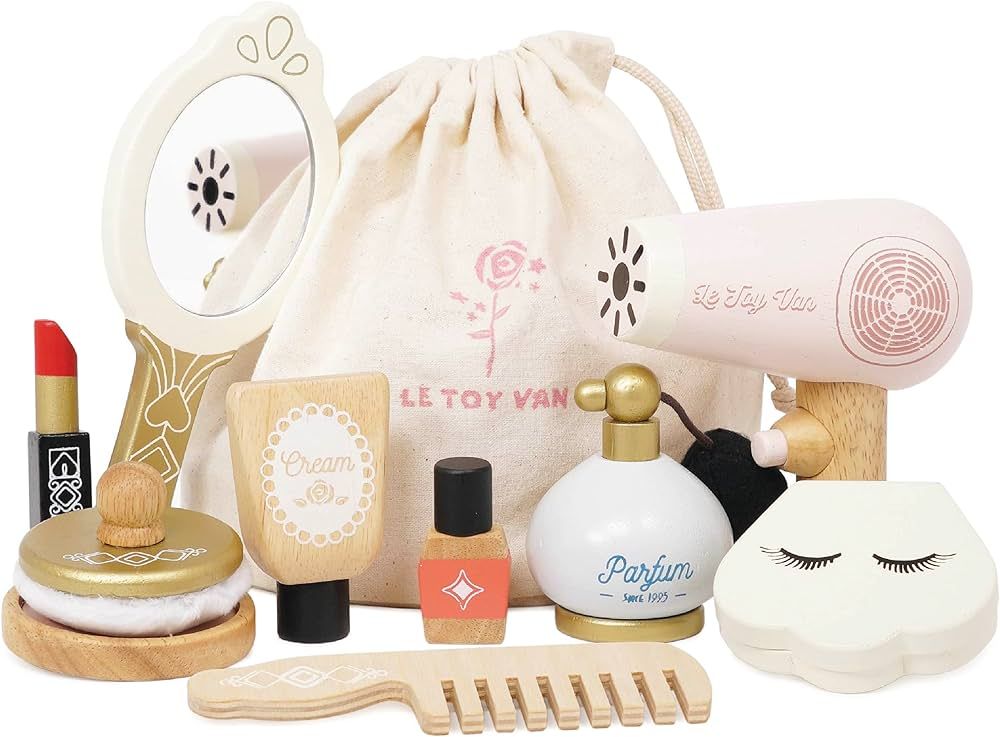 Le Toy Van - Wooden Cosmetic Set With Bag Role Play Toy | Star Beauty Bag Pretend Play Set - Suit... | Amazon (US)