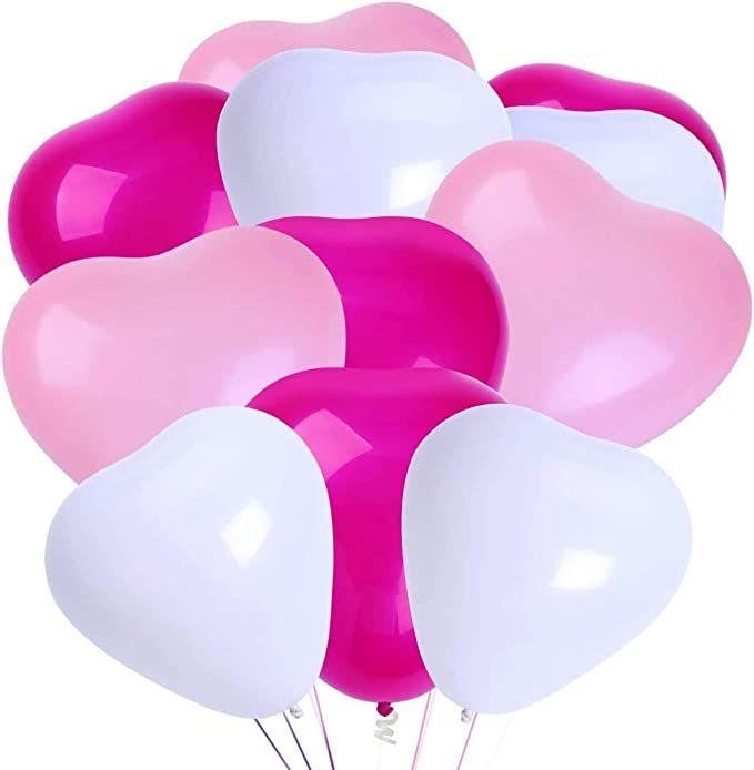 BinaryABC Heart Shaped Latex Balloons,Valentine's Day Engagement Wedding Party Decorations,10Inch... | Amazon (US)