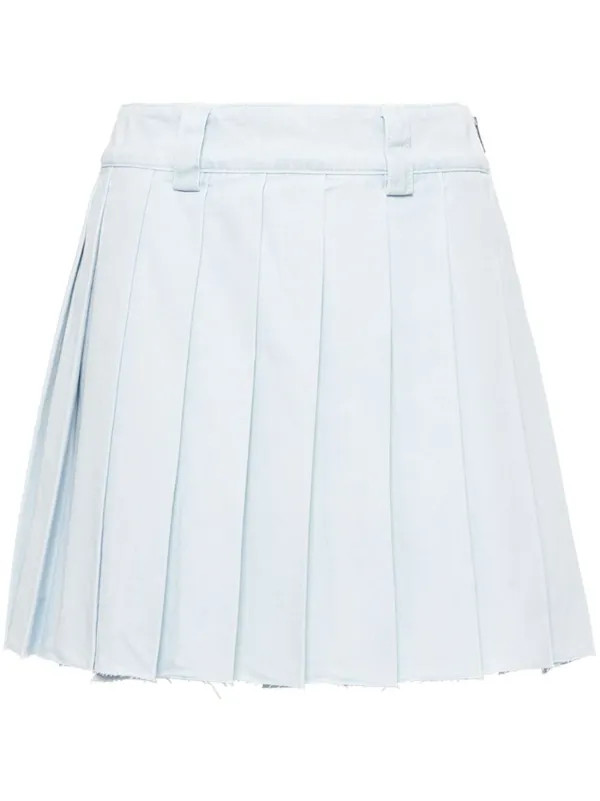 pleated denim mini skirt | Farfetch Global