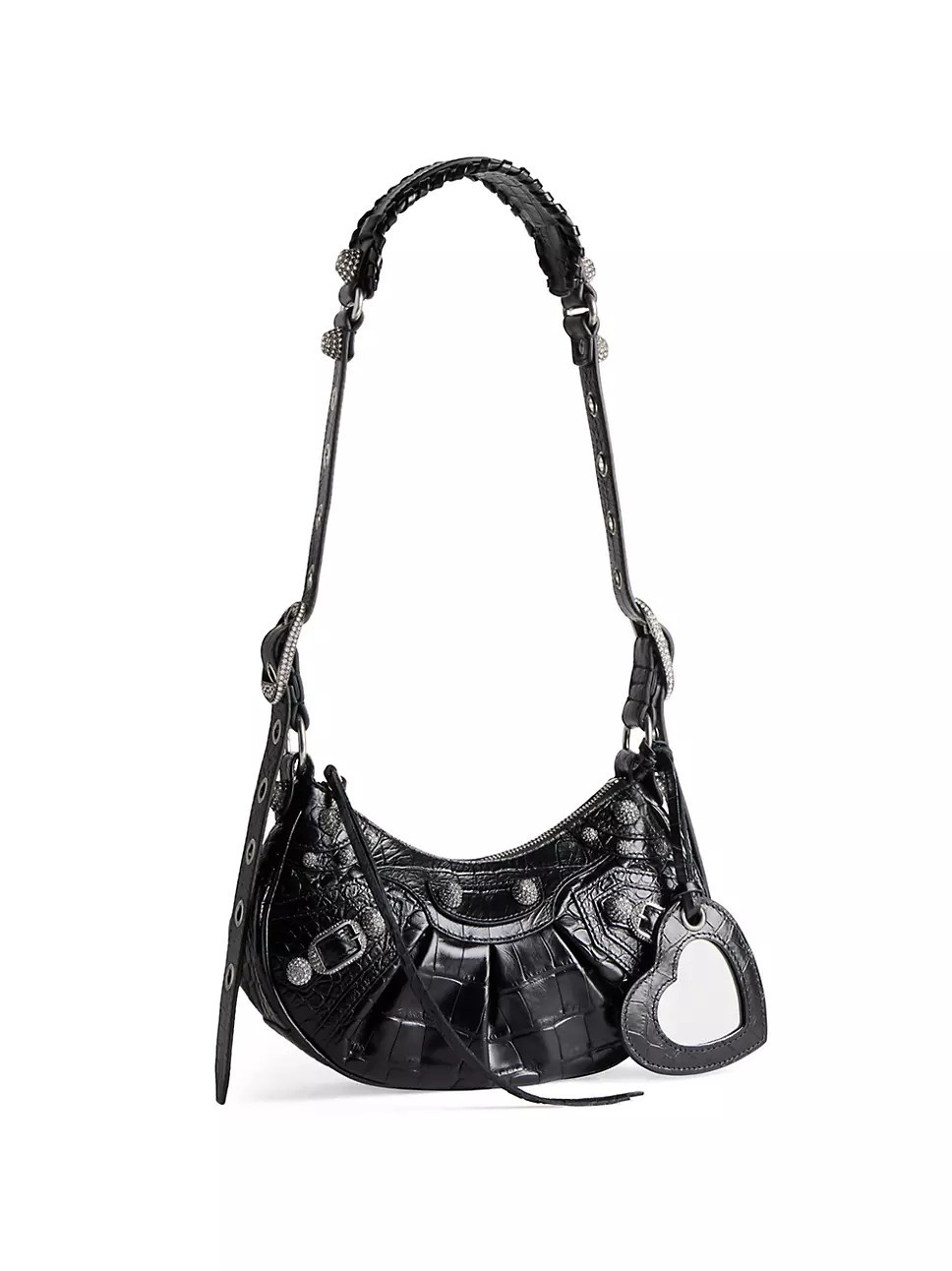 Le Cagole XS Shoulder Bag Crocodile Embossed With Rhinestones | Saks Fifth Avenue