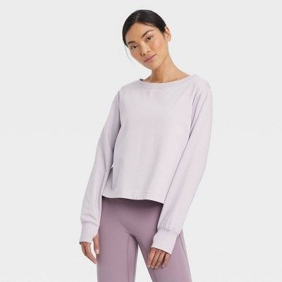 Women's Supima Cotton Cropped Long Sleeve Top - All in Motion™ | Target