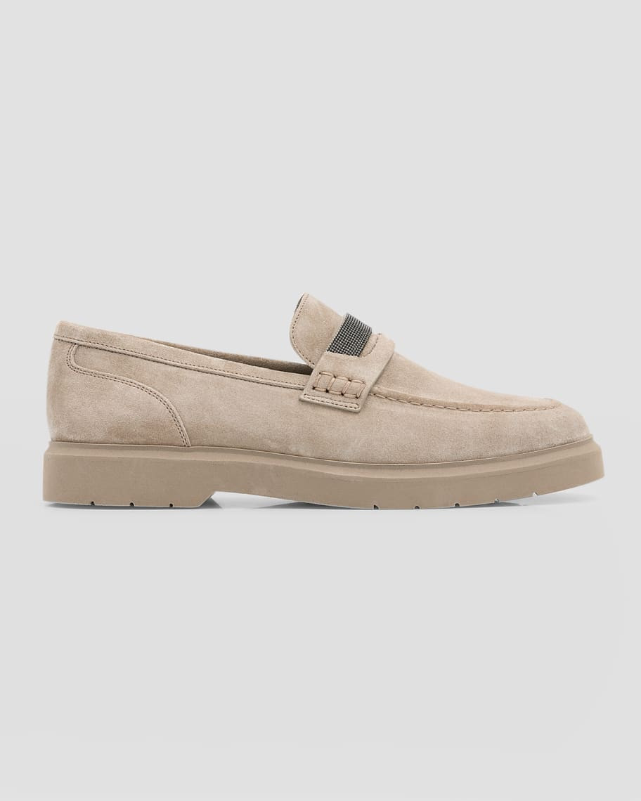 Suede Monili Casual Loafers | Neiman Marcus