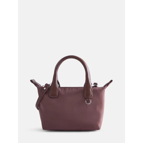 No Boundaries Women's Mini Tote Crossbody Bag, Chocolate | Walmart (US)