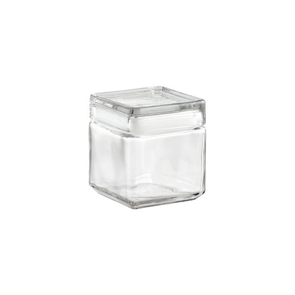 Anchor Hocking Stackable Square Glass Canisters | The Container Store