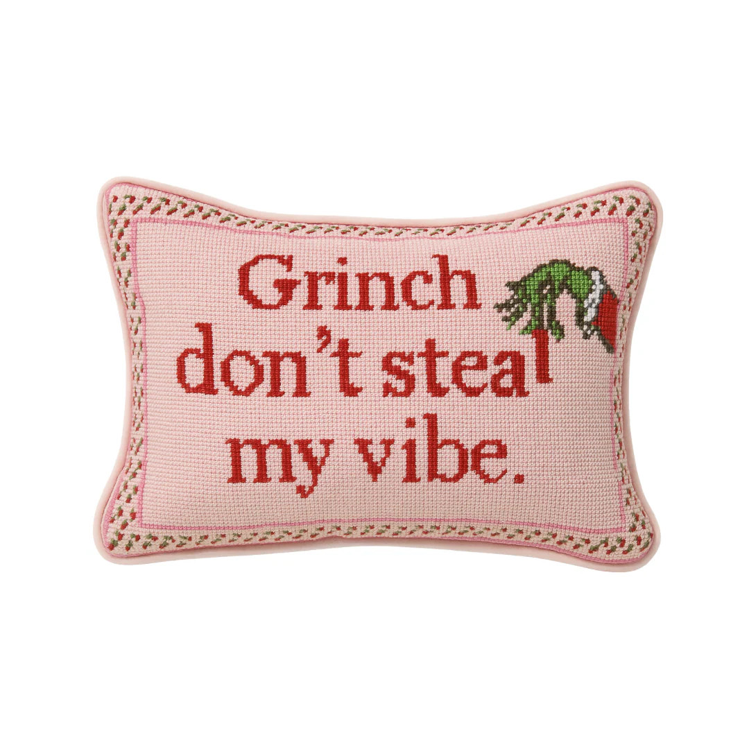 Grinch Needlepoint Pillow | Biscuit Home
