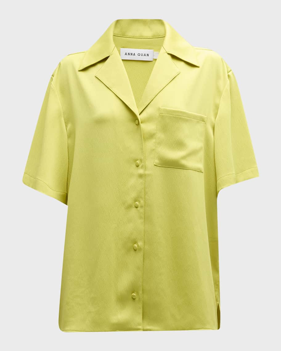 Anna Quan Mason Satin Button-Front Shirt | Neiman Marcus