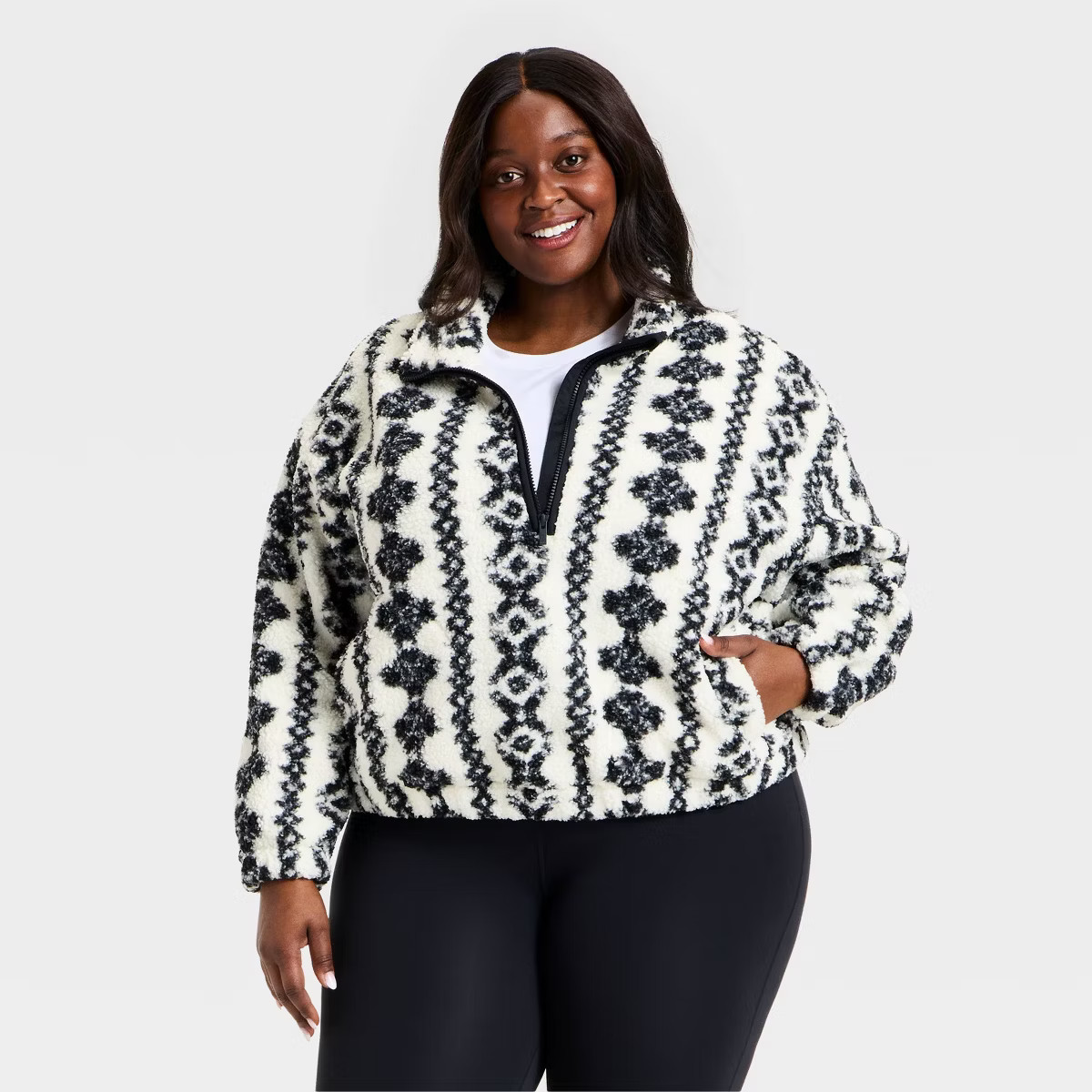 Women's High Pile Fleece 1/2 Zip Pullover Jacket - All In Motion™ | Target