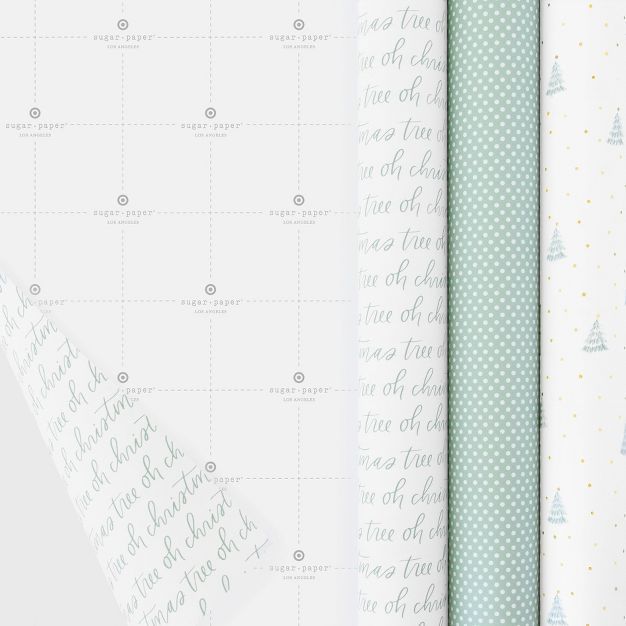 30 sq ft Gift Wrap Trio Mint & White - Sugar Paper™ + Target | Target