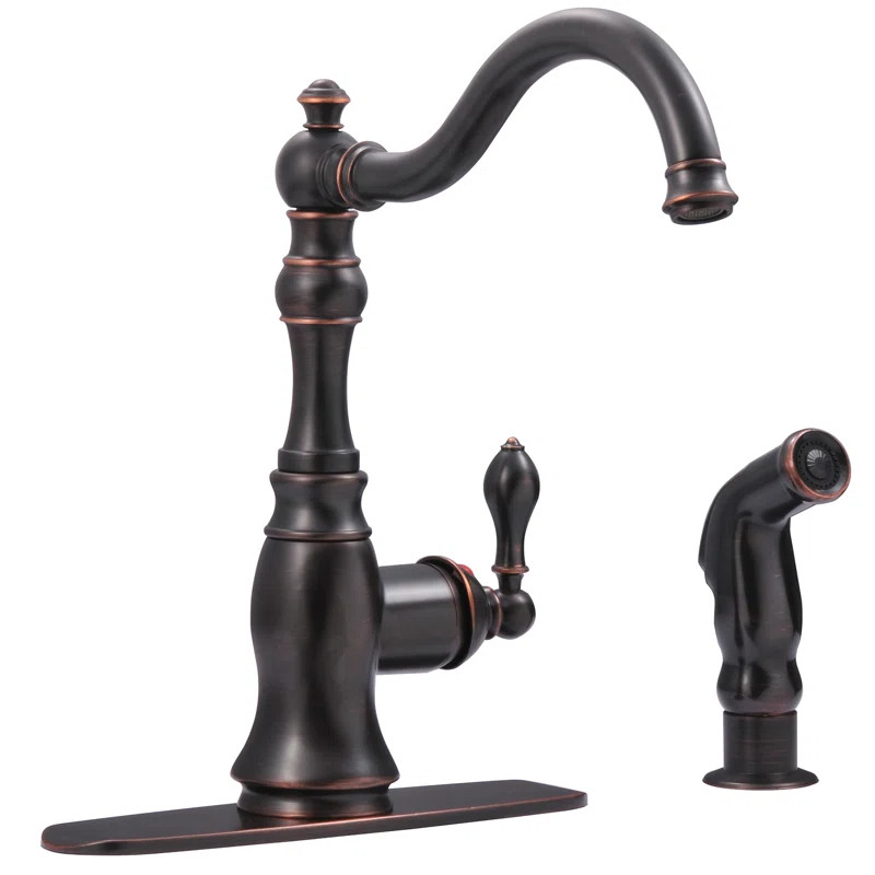 Touch Single Handle Kitchen Faucet with Side Spray | Wayfair North America