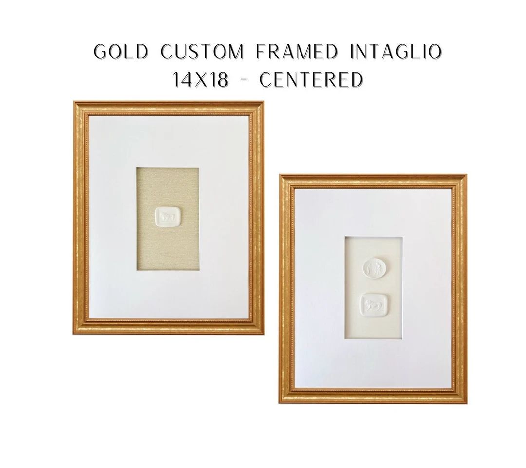 Intaglio Framed  14x18 Custom Centered Gold Framed Intaglio - Etsy | Etsy (US)