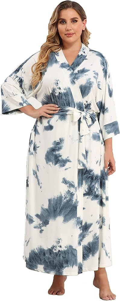 Women's Plus Size Long Robes Kimonos Plus Size Maternity Robes Delivery Robes Sleepwear | Amazon (US)