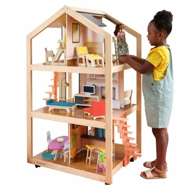 So Stylish Mansion Dollhouse - Boho Naturals | KidKraft