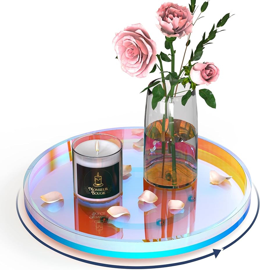 NiHome 9 Inch Turntable Acrylic Vanity Organizer Tray for Condiments Cosmetics, Multipurpose Non-... | Amazon (US)