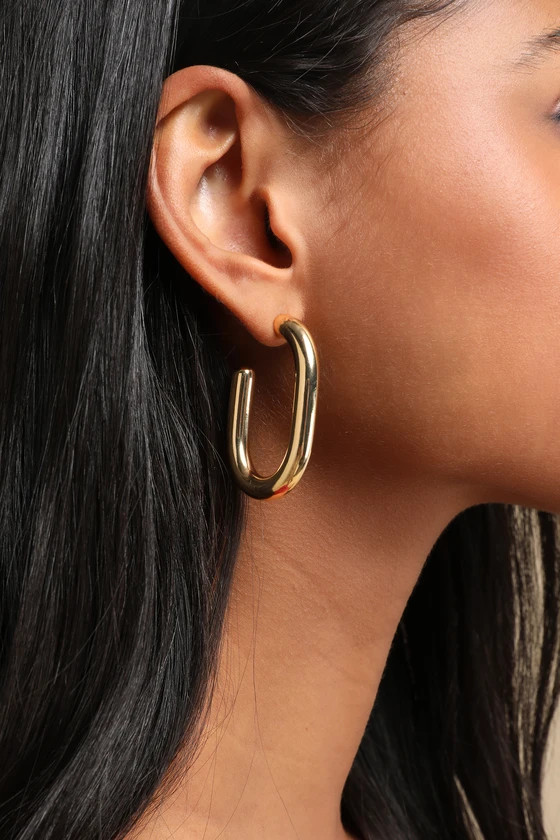Style in Simplicity Gold Oval Hoop Earrings | Lulus