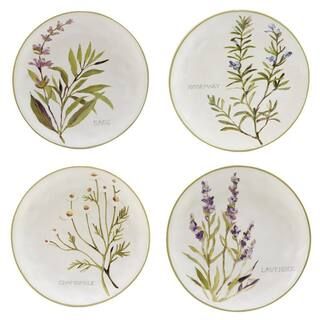 Certified International Fresh Herbs Assorted Colors Salad Plates (Set of 4) 28901SET4 - The Home ... | The Home Depot