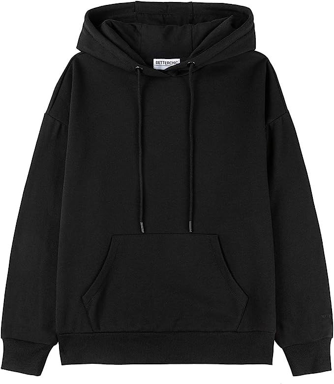 BETTERCHIC Women's Casual Hooded Sweatshirt Soft Brushed Fleece Pullover Hoodie Size S-2XL | Amazon (US)