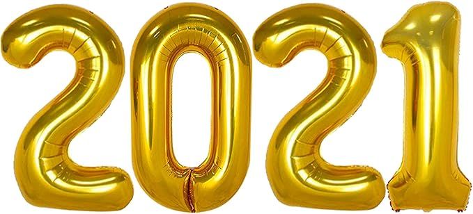 2021 Balloons Gold for New Years Eve Decorations - Large, 40 Inch | New Years Balloons for New Ye... | Amazon (US)