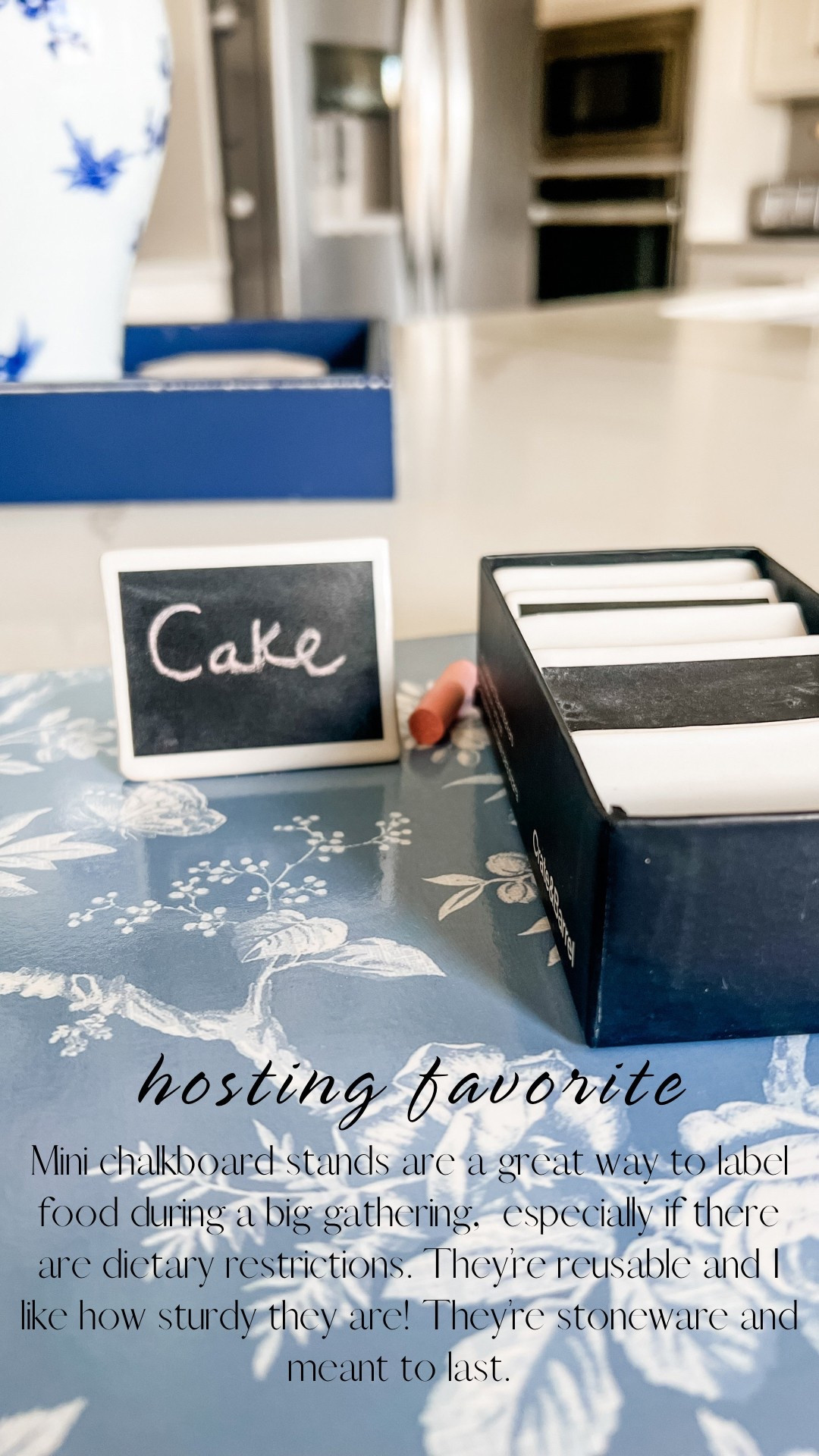 These mini chalkboards come in a pack of 6. I use them to label food during large parties and I love how durable they are because they’re stoneware vs. a wood. 

Party favorite, hosting, grad party, bridal shower, baby shower, hostess, summer bbq, hosting essentials

#LTKFindsUnder50 #LTKParties #LTKHome