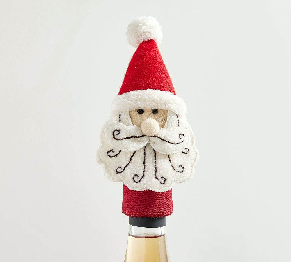 Nostalgic Santa Wine Topper | Pottery Barn (US)