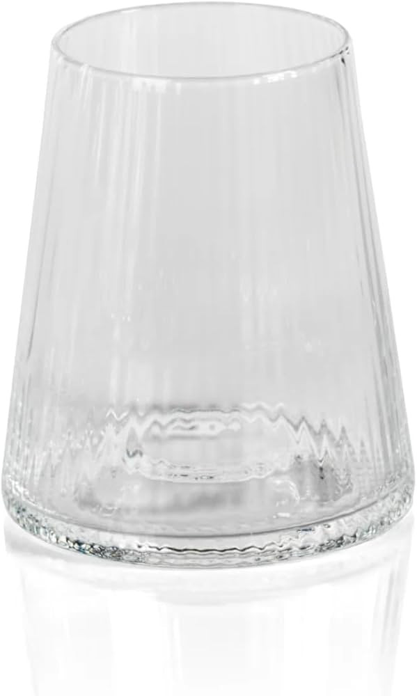 Zodax Bandol Fluted Textured Glasses or Stemware - (Set of 4 All Purpose Glasses) | Amazon (US)