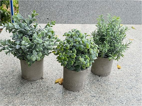 ifreeside Potted Fake Plants Rustic Farmhouse Plant Decor Artificial Plastic Eucalyptus Plants fo... | Amazon (US)