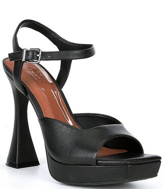 Super-Model Leather Square Toe Platform Sandals | Dillard's