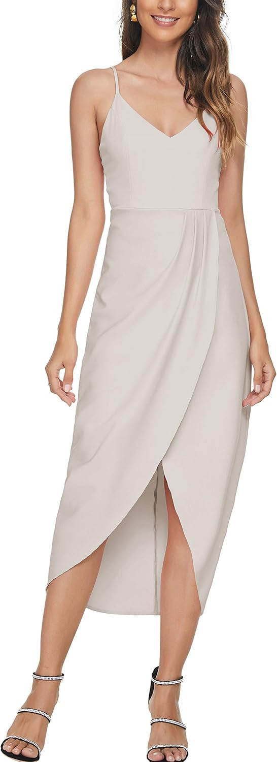 CMZ2005 Women's Sexy V Neck Backless Maxi Dress Sleeveless Spaghetti Straps Cocktail Party Dresse... | Amazon (US)