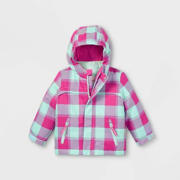 Toddler Girls' Plaid 3-in-1 Jacket - Cat & Jack™ Pink/Blue | Target